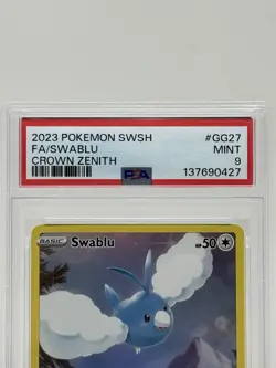 2023 Pokemon Sword & Shield Full Art Swablu Crown Zenith #GG27/GG70 PSA MINT 9 - Image 2