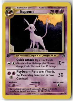 Espeon ⭐ 20/75 Rare Neo Discovery 2001 Pokemon 1st Edition NM - Image 1