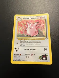 Erika's Clefable 3/132 Gym Heroes Holo Rare Vintage Pokemon Rare HP - Image 1