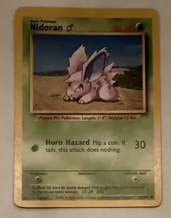 Pokemon TCG Nidoran #55/102 Non Holo Vintage 1999 Base Set - Image 1