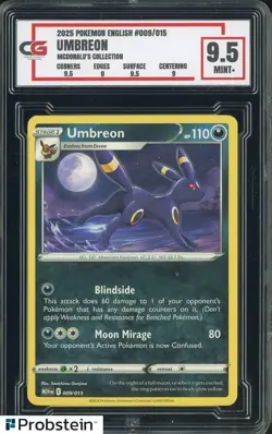 2025 Pokemon English McDonald's Collection #009 Umbreon CG 9.5 MINT+ - Image 1
