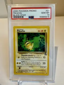 2000 POKEMON PROMO BLACK STAR #27 PIKACHU PSA 10 - Image 1