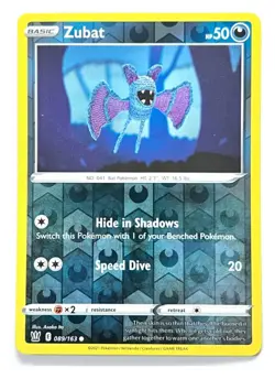 Zubat 089/163 Reverse Holo Common Battle Styles Pokemon Pack Fresh Near Mint NM - Image 1