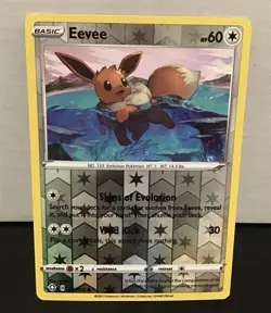Eevee 52/72 Reverse Holo Common Pokemon Shining Fates - Image 1