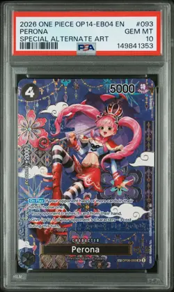 2026 ONE PIECE OP14-EB04-THE AZURE SEA'S SEVEN #093 PERONA PSA 10 - Image 1