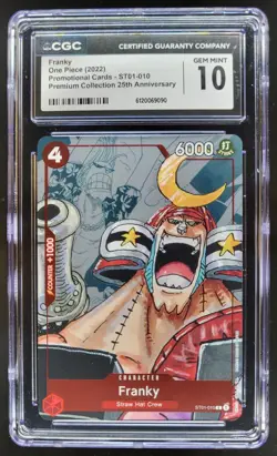 2022 One Piece Premium Collection 25th Anniversary Franky Promos CGC 10 A PT - Image 1