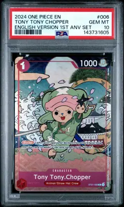2024 One Piece English Version 1st Anniversary Set #006 Tony Tony Chopper PSA 10 - Image 1