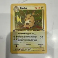 Pokemon TCG Raichu Fossil 1st Edition 14/62 90 HP Holo Rare English Card - Image 1