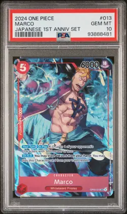Marco OP03-013 PSA 10 English ALT ART Bandai 1st Anniversary One Piece Card Game - Image 1