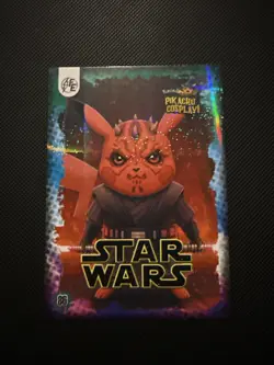 Star Wars Darth Maul Pikachu #86 Card Holo - Halloween Pikachu Cosplay Pokemon - Image 1