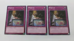 3x WIRETAP TRAP CARD PLAYSET UNLIMITED OP02-EN027 COMMON YUGIOH NM UNPLAYED - Image 1
