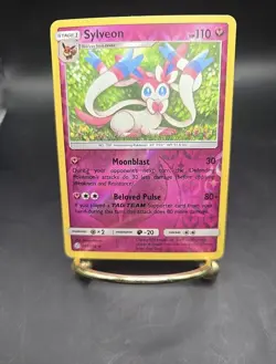 SYLVEON - REVERSE HOLO RARE card 155/236 Sun & Moon Cosmic Eclipse 2019 Pokemon - Image 1
