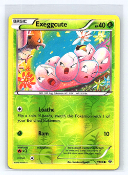 Exeggcute 1/108 Reverse Holo Pokemon Card – Roaring Skies (2015) - Image 1
