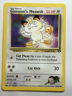 Giovanni's Meowth (74) Gym Challenge 074/132 MP-LP Pokemon Card - Image 1