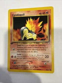 Pokemon TCG Cyndaquil 1st Edition Neo Genesis Regular Card 56/111 - Image 1