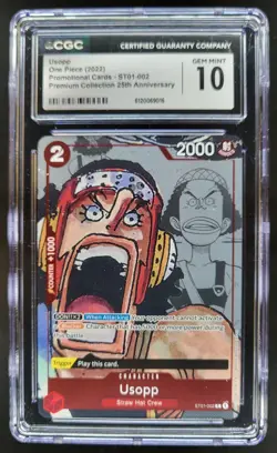 2022 One Piece Premium Card Collection 25th Anniversary Usopp Promos CGC 10 A PT - Image 1