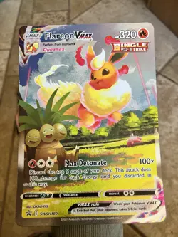 JUMBO Flareon VMAX Promo Card Alt Art SWSH180 Pokemon Premium Collection Promo - Image 1