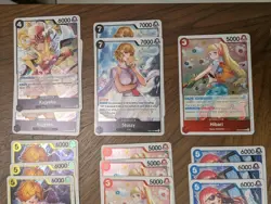 One Piece Heroines Edition 40 card rare or better lot, Nami, Boa some duplicates - Image 2