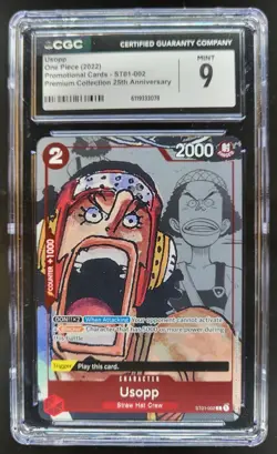 2022 One Piece Premium Card Collection 25th Anniversary Usopp Promos CGC 9 A PT - Image 1