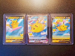 Surfing Pikachu & Flying Pikachu V & Vmax 3 Card Set Pokemon TCG Celebrations NM - Image 1