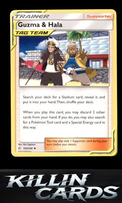Guzma & Hala 193/236 Pokemon Uncommon SM - Cosmic Eclipse Card LP - Image 1