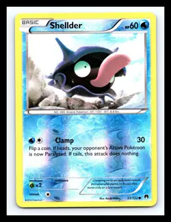 💥 SHELLDER Common Reverse Holo Card 23/122 Breakpoint Pokemon TCG 2016 - Image 1