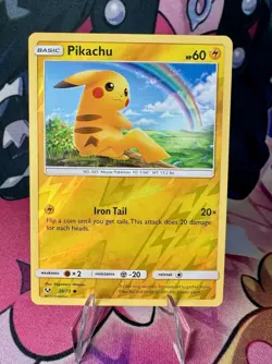 Pikachu 28/73 Shining Legends Reverse Holo Pokemon Trading Card 2017 - Image 1
