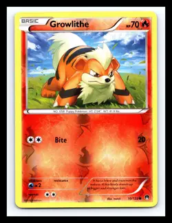 💥 Growlithe Common Reverse Holo Card 10/122 Breakpoint Pokemon TCG 2016 - Image 1