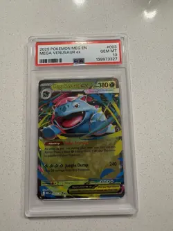 Pokemon TCG Mega Venusaur EX 003/132 Me01 Holo Double Rare PSA 10 Graded Card - Image 1