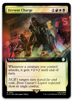 Fervent Charge (Extended Art) (Surge Foil) #1005 (NM) Fallout PIP Magic MTG - Image 1