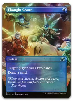 Thought Scour (Borderless) #351 (Foil) (NM) Double Masters 2022 2X2 Magic MTG - Image 1