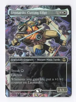 Leonardo, Cutting Edge Borderless Foil 0211 MTG Teenage Mutant Ninja Turtles TMT - Image 1