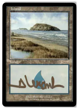 MTG Island (2003) - Arena Promos Gold Signed Moderately Played English - Image 1