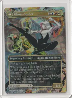 Marvel's Spider-Man MTG Gwen Stacy/Ghost-Spider (0202) Borderless FOIL Mint - Image 1