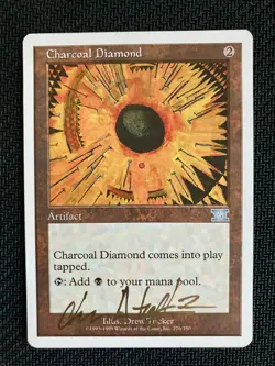 Charcoal Diamond (MTG 6th Edition) SIGNED by artist Drew Tucker - Image 1
