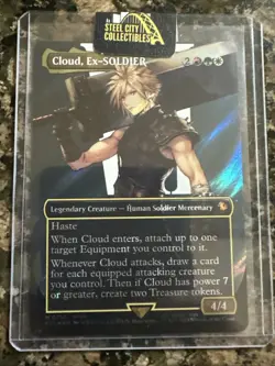 Cloud, Ex-SOLDIER (Borderless) (Surge Foil) Commander: Final Fantasy Foil - Image 1