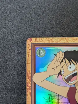 1999 Bandai One Piece Carddass Hyper Battle C01 Luffy Rookie Holo NM - Image 4
