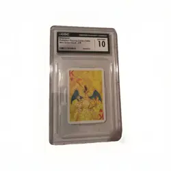 Charizard 1999 Pokemon Playing Cards King of Hearts Mini Green Deck CGC 10 - Image 1