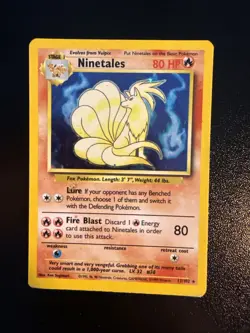 Ninetales Holo Unlimited Rare Pokemon TCG Card 12/102 Base Set MP/HP - Image 1