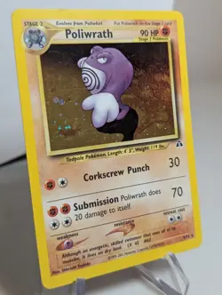 Poliwrath 9/75 Neo Discovery Unlimited Holo Swirl Vintage WOTC Pokemon Card - LP - Image 2