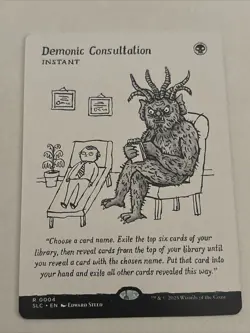 MtG DEMONIC CONSULTATION Secret Lair Encyclopedia Single Card Magic NM 0004 RARE - Image 1