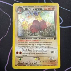 Pokemon Dark Dugtrio TCG Holo Card 6/82 Rare Team Rocket MP Condition - Image 1