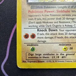 Pokemon Dark Dugtrio TCG Holo Card 6/82 Rare Team Rocket MP Condition - Image 4
