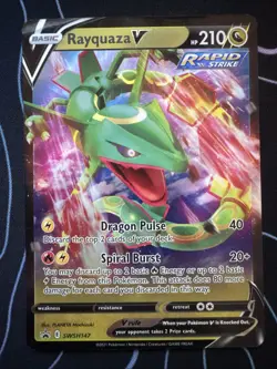 Pokemon TCG Rayquaza v SWSH147 Sword & Shield Promo Holo Card - Image 1
