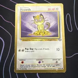 Pokemon TCG Meowth Jungle Card 56/64 Regular Gold Border MP - Image 1