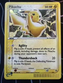 Pokemon Pikachu TCG Black Star Promo Holo Card #012 2003 - Image 1