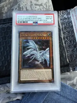 Yugioh PSA 8 Blue-Eyes Alternative Dragon RA02- EN010 Quarter Century Secret - Image 1