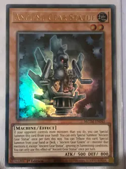 Yugioh MZTM-EN045 - Ancient Gear Statue - Ultra Rare - MINT + FREE 100pc Sleeves - Image 1