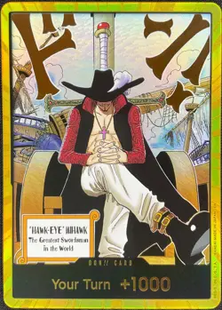 One Piece Dracule Mihawk Your Turn +1000 The Azure Sea's Seven Gold Don!! NM - Image 1