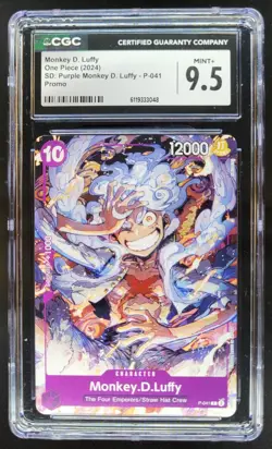 2024 ONE PIECE MONKEY D. LUFFY PURPLE MONKEY PROMO P-041 CGC 9.5 A PT - Image 1
